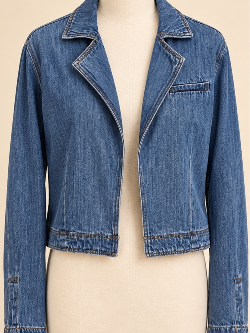 Sanctuary Cropped Blue Denim Jacket